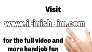 POV indian babe jerking cock with voyeur masturbating