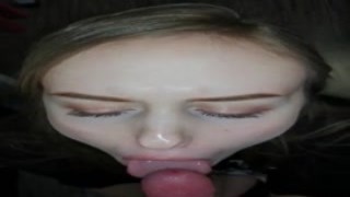 Hot Blue Eyes Babe Suck and Swallow