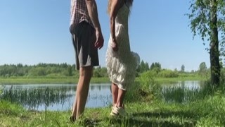 Alisa Lovely - Passionate Sex of a Teen Amateur Couple by a Summer Lake Outdoor