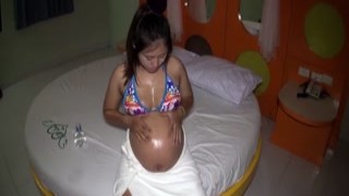 8 months pregnant jerking off husband