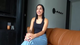Cute Latina Teen Comes To Modeling Casting Not Wearing Panties