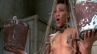 Slim ebony sucking huge cock to gimp