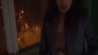 Pretty Adel - Sucked for money in the entrance of her house