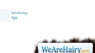 WeAreHairy - Aga - Purple Dress Brown Chair