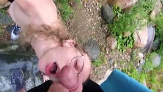 Sarah Evans - Beautiful Sarah Evans Sucks Cock in Public and Gets Hot Facial. Cum Follow Me on Twitter
