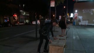Slave anal fucked at punk public show