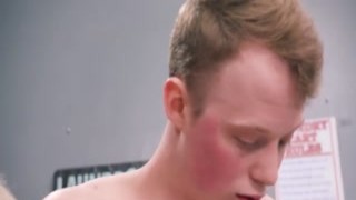 Guy fucks busty milfs in a laundry room