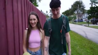 Stepsister Sera Ryder getting her hairy hole jackhammered by her stepbrother